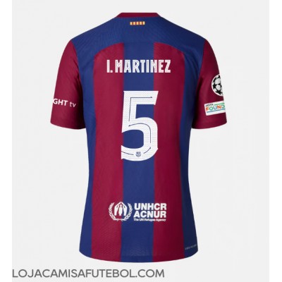 Camisa de Futebol Barcelona Inigo Martinez #5 Equipamento Principal 2023-24 Manga Curta